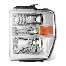 Fit 08-21 Ford E150-E750 Super Duty OE Style Chrome/Clear Headlight Driver Left