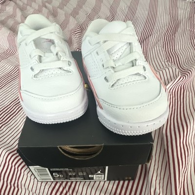 Jordan Air Jordan 3 Baby Sneaker White Pink Leather Size 5C DQ8563-101