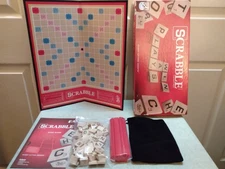 Hasbro 2013 Scrabble Crossword Board Game Fully Complete 100 Tiles 4 Racks EUC