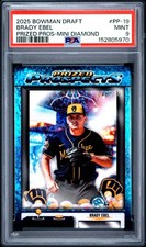 2025 BOWMAN DRAFT PRIZED PROSPECTS MINI DIAMOND #PP-19 BRADY EBEL 46/150 PSA 9