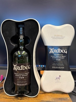 Ardbeg Islay Single Malt Scotch Whiskey Collector Tin & EMPTY Bottle