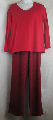 Charter Club Women's 2-Piece T-Shirt Pajama Set, Tiny Buffalo Check, XXL