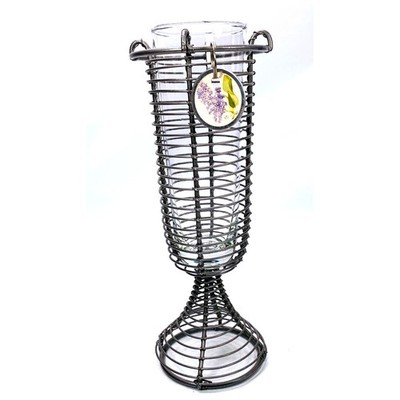 Hallmark Marjolein Bastin Wire & Glass Vase At Home Collection 9''