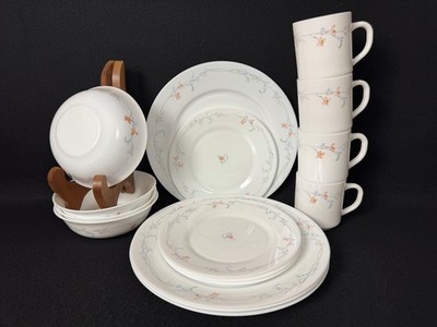Arcopal France Odessa Floral Pattern Dish Dinner Set 16-piece Service for 4