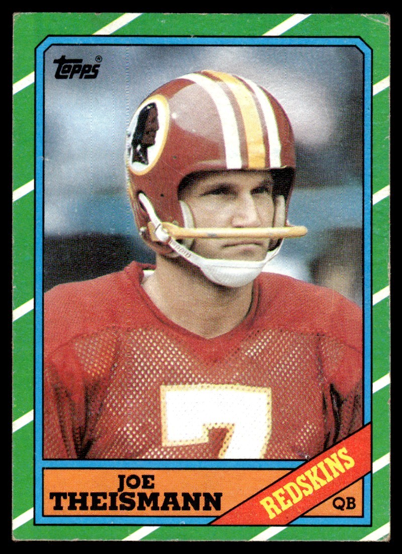 1986 Topps Football Card Joe Theismann Washington Redskins #171 NM