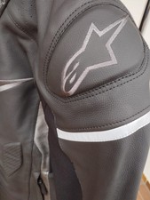 Alpinestars Faster Herren Lederkombijacke Schwarz mit Protektoren