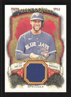 George Springer 2024 Topps Allen & Ginter Full-Size Relics A #AGR-GSP