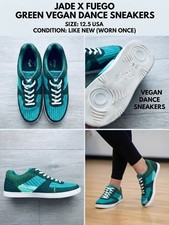 Jade x Fuego Green Vegan Low-Top Dance Sneakers Men 11.5 Women 12.5 NWOB