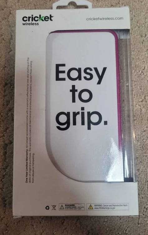 Funda Protectora Resistente Cricket Inalámbrica LG Harmony 3 Fácil Agarre Púrpura - NUEVA Foto 2 de 2