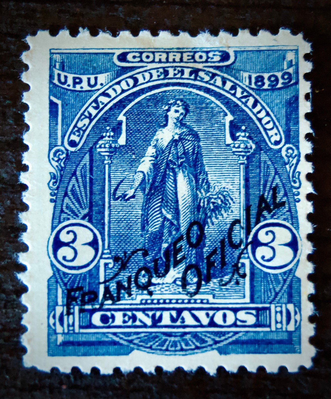 1899 El Salvador Ceres Blue 3C No. 195