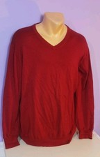 Baileys red wool & cotton mix sweater jumper v-neck mens medium