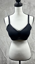Honeylove Crossover Wireless Bra Size Large 38 B/C Black Padded Two Way Straps