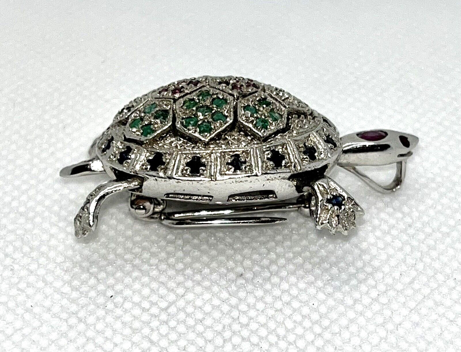 ND Signed 925 Sterling Silver Ruby Emerald Sapphi… - image 3