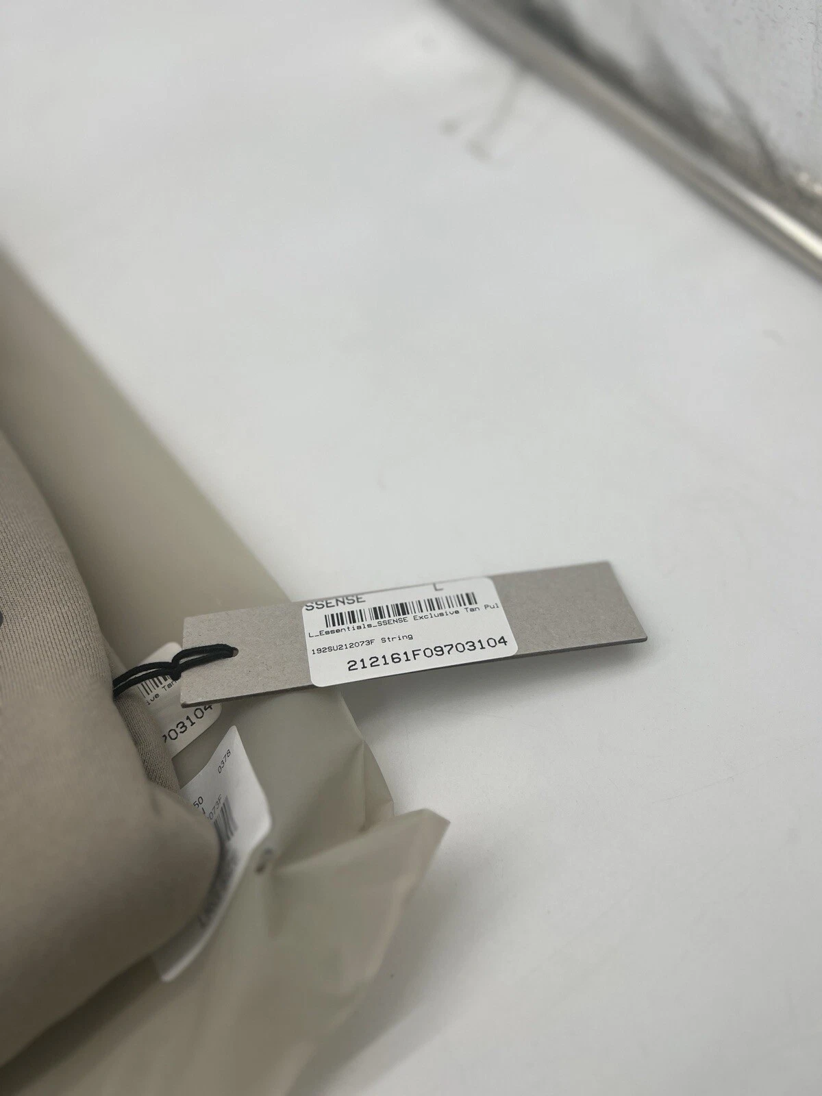 Felpa con cappuccio Essentials Fear Of God x SSENSE lino marrone taglia large nuova in borsa beige nebbia