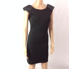 Guess Womens Short Dress Scoop Neck Sleeveless Black Sz M Style# W43K0CW5TL0