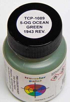 Tru-Color 1089 5-OG Ocean Green Revised 1943 1oz Solvent Based Acrylic Model Pai