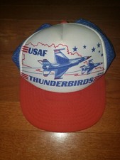 Vintage USAF Thunderbirds Snapback Mesh Trucker Cap Hat Snap Back Air Force