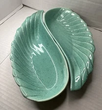 Vintage Pair Hoenig of California Pottery Feather Wings Dishes Bowls Blue #319