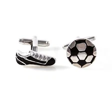 Soccer Ball and Shoe Cufflinks Wedding Fancy Gift Box Free Ship USA