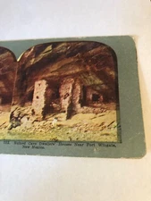 Vintage Ruined Cave Dwellers House near Fort Wingate New Mexico Stereoview Card