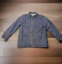 Vintage Wrangler Blue Bell Blanket Lined Corduroy Collar Denim Work Jacket