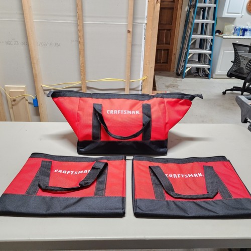 Lot of 3 NEW Craftsman Contractor Tool bag 16" x 12" x 12" eBay