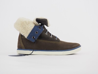 Timberland Deering 8793R dunkelbraune Winterschuhe Leder faltbar Baumwolle in Stiefel