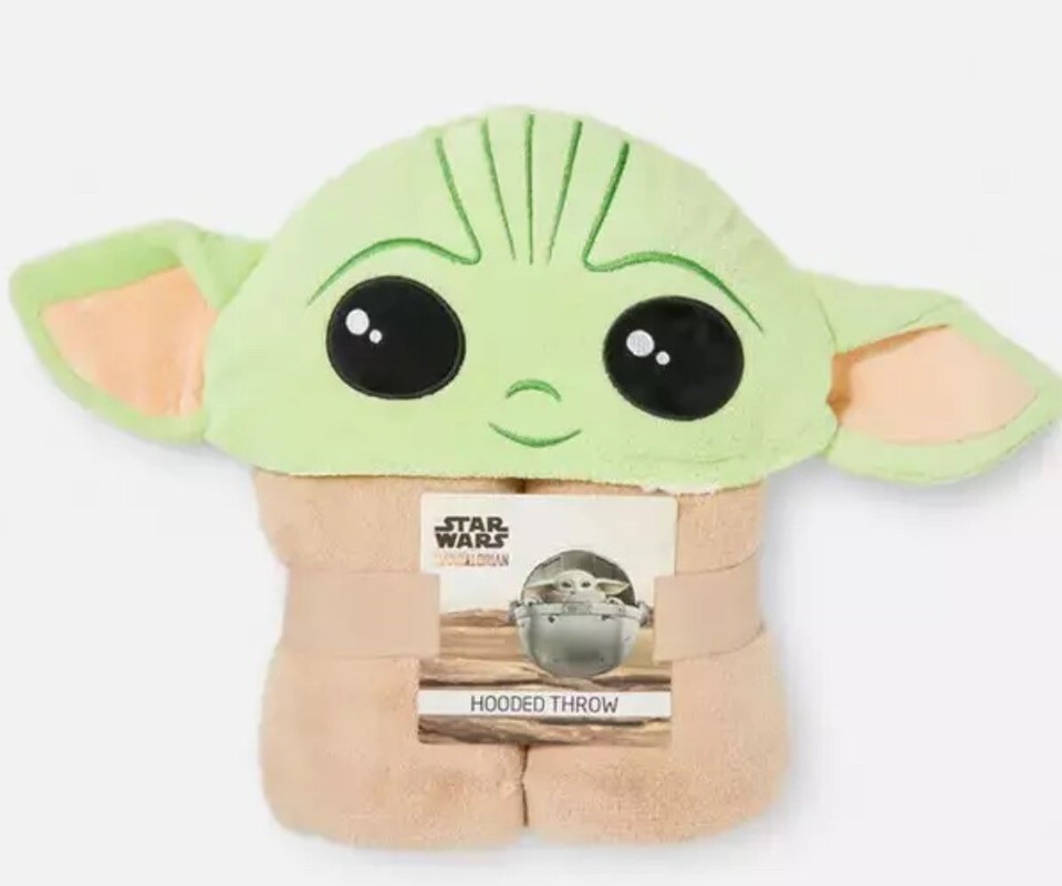 Star Wars Baby Yoda Hooded Throw FLEECE BLANKET 3D EARS primark 120cm x