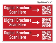 9pk Real Estate Riders, Digital Brochure, Red, Corrugated Plastic, Free Shipping