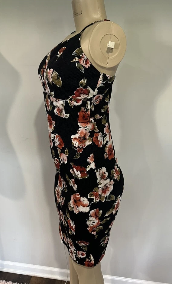 VETEMENTS Abito Taglia Media Donna Nuovo Nero Floreale Bodycon