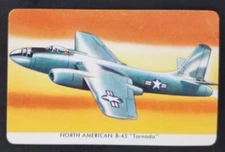 North American B-45 Tornado 1957 Quaker Pack-O-Ten War Airplanes Jets Card (NM)
