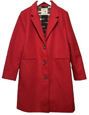 Yumi Red Felt Winter Mid Length Jacket With Statement Buttons 42" Bust