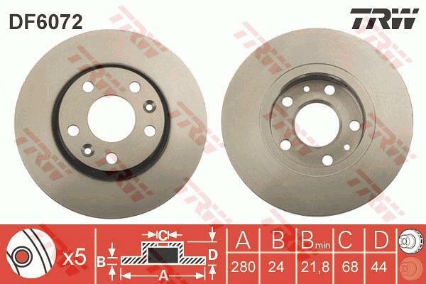 Disques de frein TRW DF6072 anti voilage pour un freinage stable