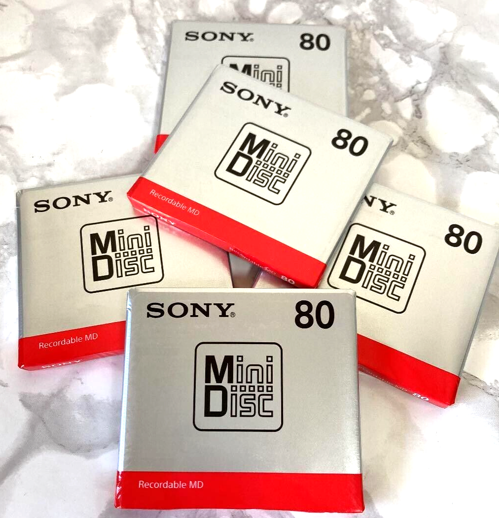 Sony MD 80 Minidisc Minutes Blank Recordable MD MDW80T Set of 5 NEW eBay