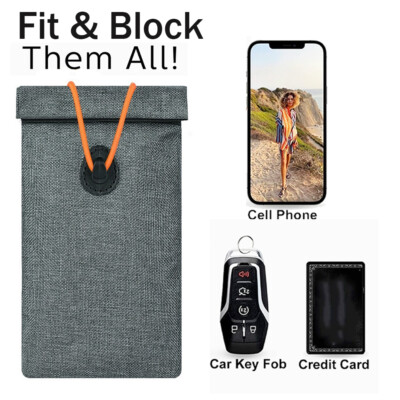 Faraday Cell Phone Bag & Wallet 🚫 Block Emergency Alerts, RFID, & EMF Signals❗️ - Foto 3