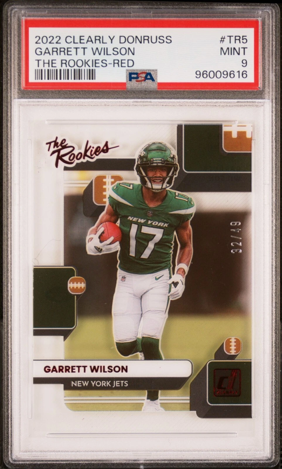 Garrett Wilson Panini Clearly Donruss the Rookies #TR5 Red