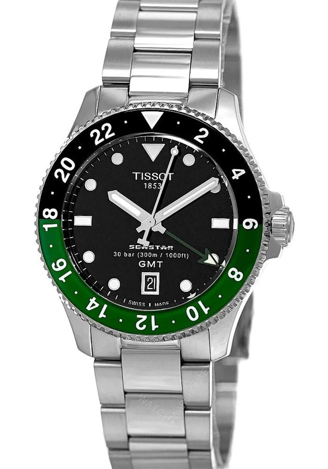 Reloj Hombre TISSOT Seastar 1000 Cuarzo GMT 40MM T120.852.11.051.00
