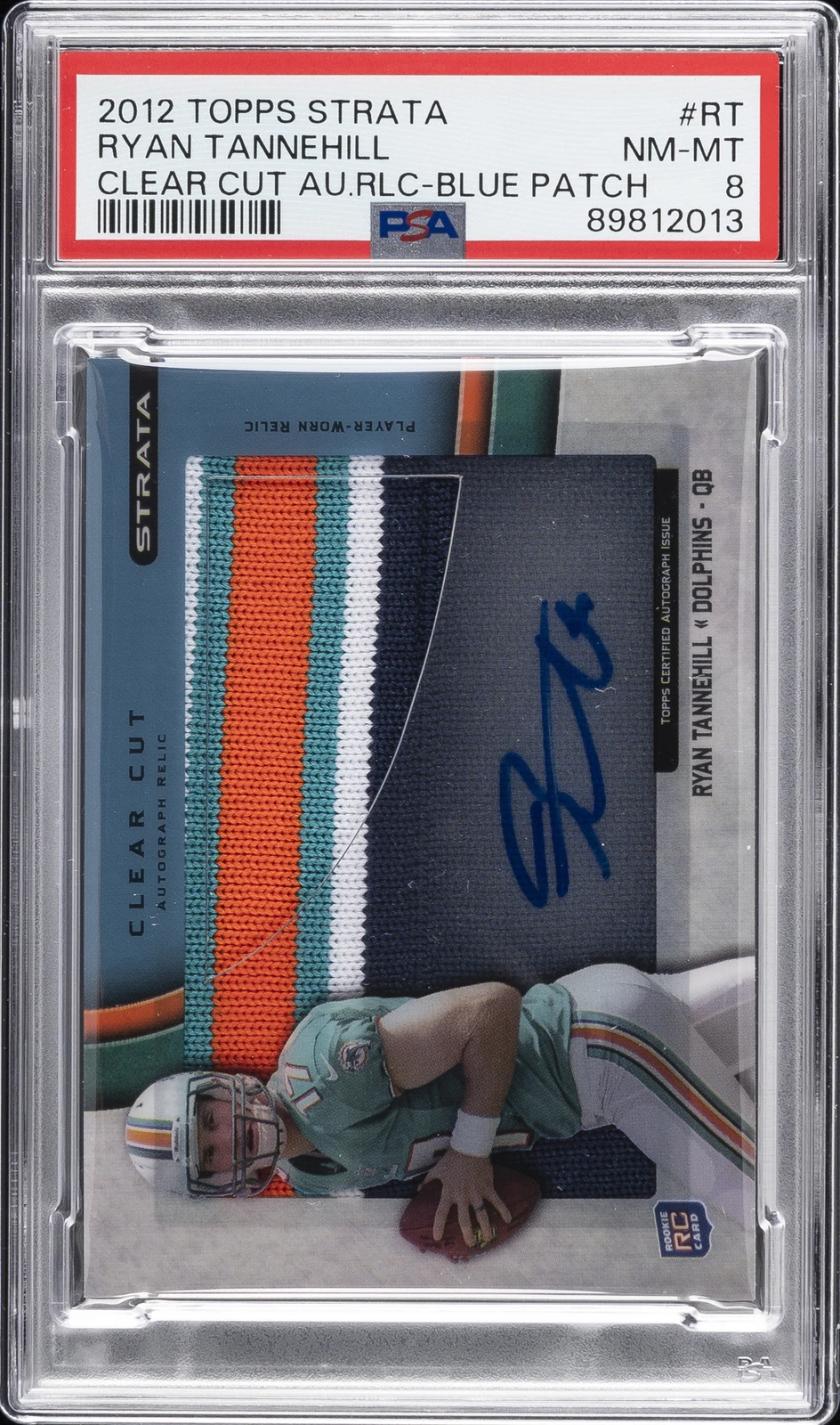 Ryan Tannehill Topps Strata Clear Cut Autograph Relic #RT Blue Patch