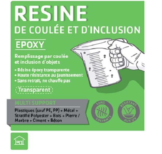 Résine époxy anti-jaunissement pour coulée de 50 mm et grands moulages
