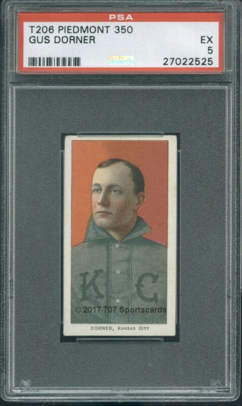 1909-11 T206 #140 Gus Dorner Piedmont 350 PSA 5 Portrait  (2525)