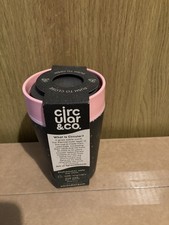 Circular & Co Reusable Coffee Cup. 8oz Black and Pink