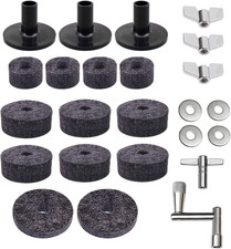 Cymbal Replacement Accessories Set 23 Pcs for Drum Stand Parts Black