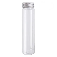 15 Pcs Plastic Clear Test Tubes With Screw Caps Flat Bottomed For Cosmetic Use