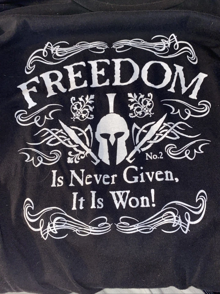 Черная футболка FREEDOM Is Never Given It is Won Athletic Muscle размер XL - Изображение 2 из 2