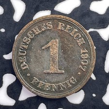 1907-D Germany 1 Pfennig Lot#C5791