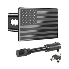 American Flag Metal Trailer Hitch Cover Heavy Duty 2" Inch Tow Rear BLACK