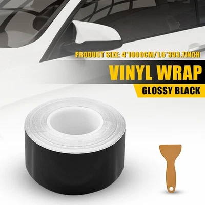 AUXITO Gloss Black De-Chroming Chrome Delete Tape 40Mm X 10M Wrapping Vinyl Dechrome 1x