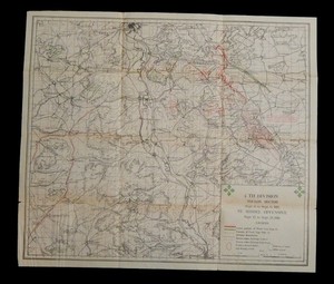 1918 WW1 ORIGINAL MAP US ARMY 4th DIVISION TOULON SECTOR ST MIHIEL OFFENSIVE