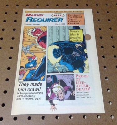 Marvel Requirer 1 Marvel Comics 1990 Marvel Checklist