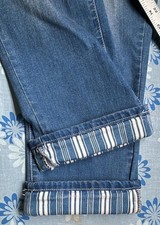 Hydraulic Women's Jeans Lift Crop Finished Cuff Whiskered Blue 37x25 Tagged16